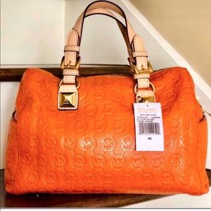 Michael Kors Tangerine Medium Leather Satchel